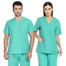 IndoSurgicals Scrub Suit for Doctors, Unisex, Poly Cotton (Green)